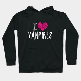 I love vampires - hearts Hoodie